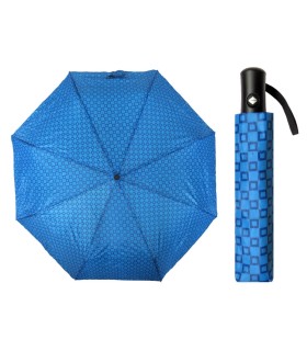 Parasolka damska, pełen automat, niebieska kratka