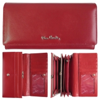 Skórzany klasyczny portfel damski Pierre Cardin, czerwony