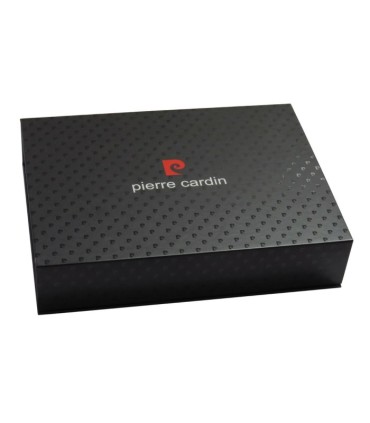 Męski skórzany zestaw: PORTFEL+ PASEK Pierre Cardin, czarny