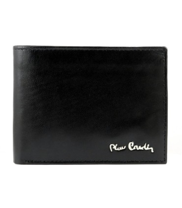 Męski skórzany zestaw: PORTFEL+ PASEK Pierre Cardin, czarny