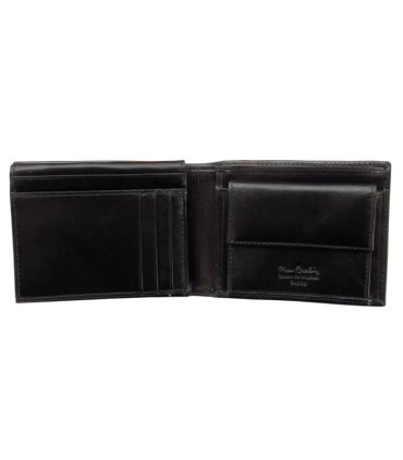 Męski skórzany zestaw: PORTFEL+ PASEK Pierre Cardin, czarny