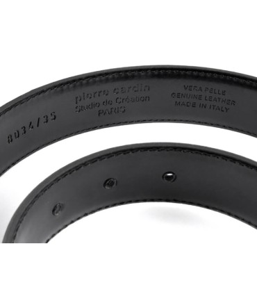 Męski skórzany zestaw: PORTFEL+ PASEK Pierre Cardin, czarny