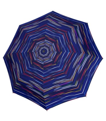 Wytrzymała AUTOMATYCZNA parasolka Doppler, niebieska w kolorowe kreski
