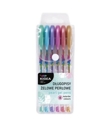 Żelowe długopisy KIDEA - 6 perłowych kolorów