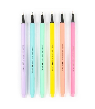 Pastelowe cienkopisy Kidea 6 kolorów