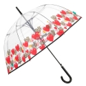 Przezroczysta GŁĘBOKA parasolka automatyczna Perletti, serduszka