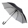 Bardzo duży, automatyczny, wytrzymały parasol czarno srebrny