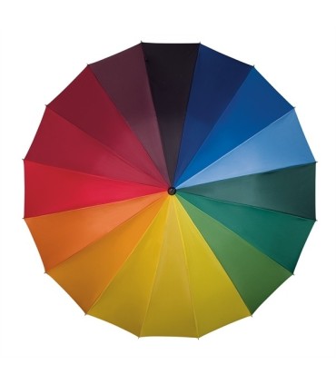 Duży parasol manualny 16 -to brytowy, tęcza
