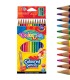 Kredki ołówkowe trójkątne 12 + 2 kolory + temperówka Colorino