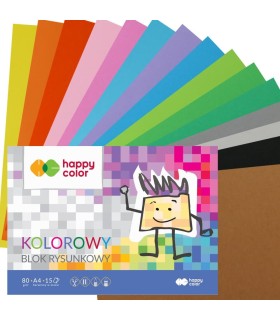 Blok kolorowy rysunkowy A4 Happy Color- 15 kart