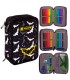Trzykomorowy piórnik z wyposażeniem ASTRABAG JUMBO NIGHT BATS