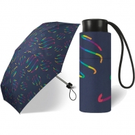  Kieszonkowa, ultra mini parasolka Happy Rain 16 cm, granatowa w kreski
