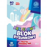Blok rysunkowy Astra 10 pastelowych, kolorowych kartek A3