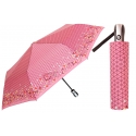 Automatyczna parasolka damska marki Parasol, różowa w trójkąty