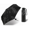 Kieszonkowa parasolka ULTRA MINI 18cm Pierre Cardin, Czarna w Kwiaty