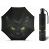 Automatyczna lekka parasolka HAPPY RAIN, czarna z kotem