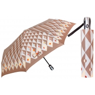 Automatyczna parasolka damska marki Parasol, beżawe romby