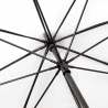 Manualny przezroczysty parasol marki Impliva, z czarnym stelażem