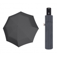 Automatyczny bardzo mocny parasol męski CARBONSTEEL Doppler, czarno szare prążki