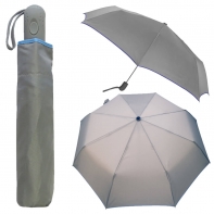 Porządny parasol automatyczny z lamówką, polska produkcja - niebieska