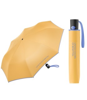 Automatyczna parasolka Benetton, żółta z lamówką