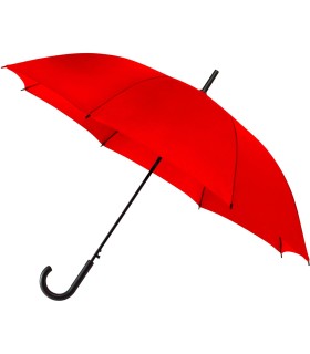 Automatyczna lekka parasolka damska czerwona z czarnym stelażem