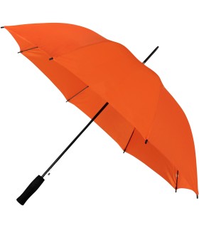 Automatyczna lekka parasolka damska pomarańczowa z czarnym stelażem