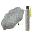 Automatyczna parasolka do torebki BENETTON szara w kolorowe groszki