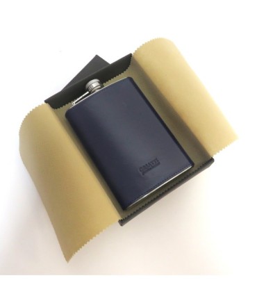 Skórzana elegancka piersiówka Orsatti 240 ml, brązowa