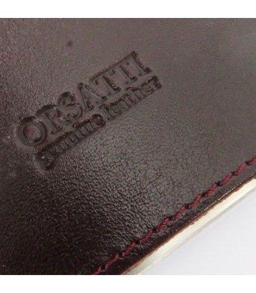 Skórzana elegancka piersiówka Orsatti 240 ml, czerwona