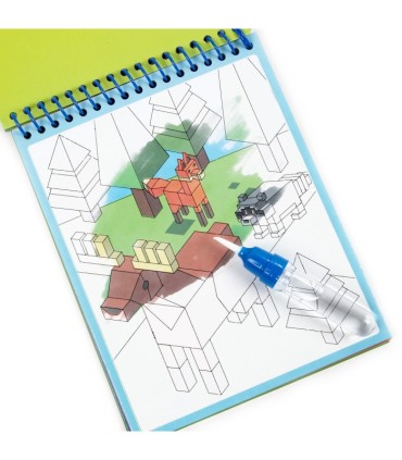 MAGICZNA WIELORAZOWA KOLOROWANKA WODNA + PISAK dla fana MINECRAFT