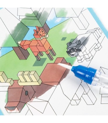 MAGICZNA WIELORAZOWA KOLOROWANKA WODNA + PISAK dla fana MINECRAFT