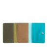 Skórzany mały portfel damski marki DuDu®, ciemny brąz, błękit + inne