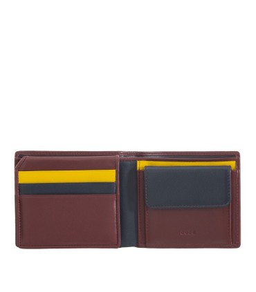 Skórzany MAŁY portfel męski DuDu®, 534-421 BURGUNDOWY