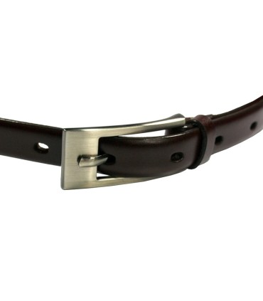 Brązowy skórzany pasek damski 1,5 cm marki Orsatti