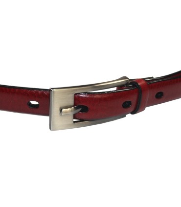 Czerwony skórzany pasek damski 1,5 cm marki Orsatti