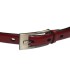 Czerwony skórzany pasek damski 1,5 cm marki Orsatti