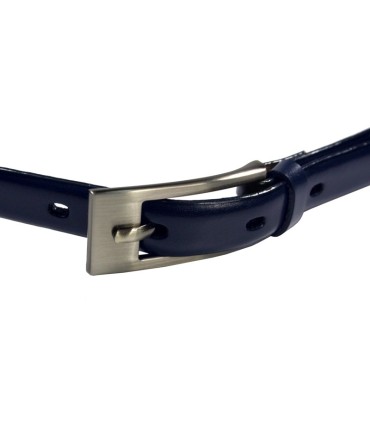 Granatowy skórzany pasek damski 1,5 cm marki Orsatti