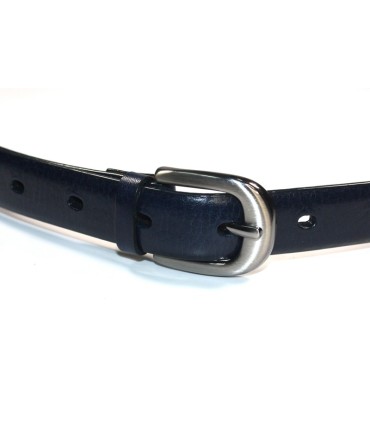 Granatowy skórzany pasek damski 2 cm marki Orsatti