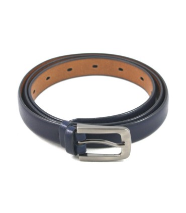 Granatowy skórzany pasek damski 2 cm marki Orsatti