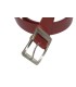 Czerwony skórzany pasek damski z klasyczną klamrą marki Orsatti