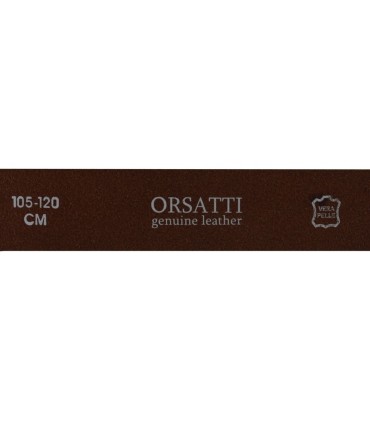 Brązowy pasek do garnituru marki Orsatti z klasyczną klamrą