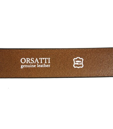 Granatowy pasek do garnituru marki Orsatti z klasyczną klamrą