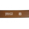 Granatowy pasek do garnituru marki Orsatti z klasyczną klamrą