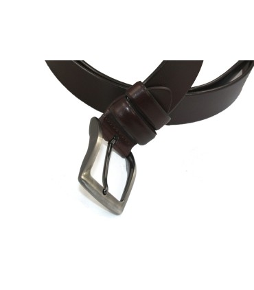 Brązowy pasek do dżinsów marki Orsatti z klasyczną klamrą