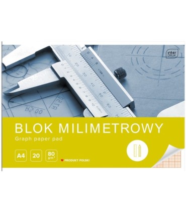 BLOK MILIMETROWY, A4, 20 KARTEK INTERDRUK