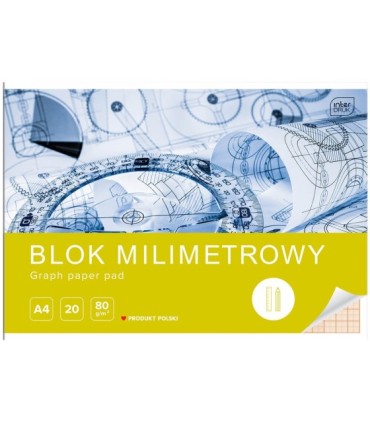 BLOK MILIMETROWY, A4, 20 KARTEK INTERDRUK
