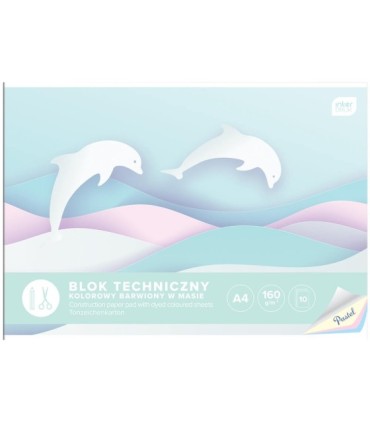 Blok techniczny pastelowy INTERDRUK 10 arkuszy, 160g/m2