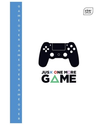 4 X ZESZYT A5, 32 KARTKI, KRATKA Z MARGINESEM, INTERDRUK GAME OVER