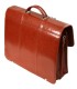 Skórzana teczka męska, dwukomorowa, koniakowa, bardzo elegancka